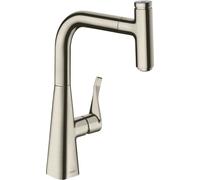 Hansgrohe M71 - Miscelatore da lavello M7115-H240 con doccetta estraibile, sBOX, simil inox 73802800