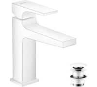 hansgrohe Metropol mitigeur monocommande de lavabo 110, avec poignée, vidage par poussée, saillie 135mm, 32507700, 32507700, Colorazione: bianco opaco