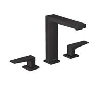 hansgrohe Metropol Rubinetteria per lavabo 3 fori 160 con maniglia a leva e scarico Push-Open, nero opaco, 32515670