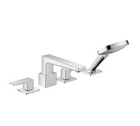 Rubinetteria bordo vasca a 4 fori con maniglie a leva e Secuflex Hansgrohe Cromo 32552000