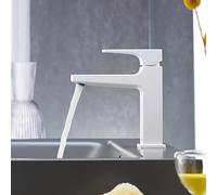 hansgrohe Metropol mitigeur monocommande de lavabo 110, avec poignée, vidage par poussée, saillie 135mm, 32507700, 32507700, Colorazione: bianco opaco