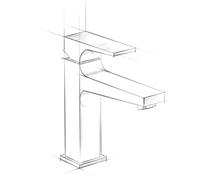 hansgrohe Mitigeur monocommande de lavabo Metropol 110, avec béqu'ille, vidage escamotable, saillie 135mm, 32506000, 32506000