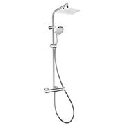 hansgrohe MySelect E 26764400 - Colonna doccia a pioggia 240 mm con inverter, doccetta (1 getto), supporto flessibile per doccia, barra e doccia a testa quadrata 1 getto, cromato, 26764400