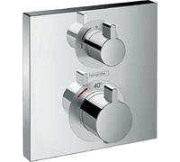 hansgrohe ShowerTablet Ecostat Square Thermostat, encastré, 2 consommateurs, 15714000, 15714000, Colorazione: cromo
