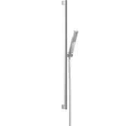 hansgrohe Pulsify E - set de ducha ahorro de agua, ducha de mano 5l/min (EcoSmart+) con barra ducha 90cm, flexo ducha, soporte ducha, alcachofa de ducha con 1 tipo de chorro, cromo, 24381000