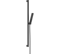 hansgrohe Pulsify E - set de ducha ahorro de agua, ducha de mano (EcoSmart) con barra ducha 90cm, flexo ducha, soporte ducha, alcachofa de ducha con 1 tipo de chorro, negro mate, 24380670
