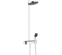 hansgrohe Pulsify S - Colonna doccia a risparmio idrico (EcoSmart) con miscelatore termostatico, Sistema doccia (260 mm) con rubinetto, doccetta, tubo, asta e soffione doccia tondo, cromo, 24241000