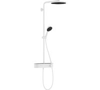 hansgrohe Pulsify S - Colonna Doccia con Miscelatore Termostatico, Sistema Doccia (⌀ 260 Mm) con Rubinetto, Doccetta (3 Getti), Tubo, Asta E Soffione Doccia Tondo (1 Getto), Bianco Opaco