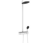 hansgrohe Pulsify S - Colonna Doccia con Miscelatore Termostatico, Sistema Doccia (⌀ 260 Mm) con Rubinetto, Doccetta (3 Getti), Tubo, Asta E Soffione Doccia Tondo (2 Getti), Bianco Opaco