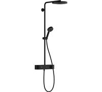 hansgrohe Pulsify S - Colonna Doccia con Miscelatore Termostatico, Sistema Doccia (⌀ 260 Mm) con Rubinetto, Doccetta (3 Getti), Tubo, Asta E Soffione Doccia Tondo (1 Getto), Nero Opaco