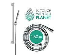 hansgrohe Pulsify S Set de douche 100, 1 type de jet économie deau+, barre de douche 65 cm, 24373000, 24373000, Colorazione: cromo