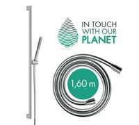 hansgrohe Pulsify S Set de douche 100, 1 type de jet économie deau+, barre de douche 90 cm, 24383000, 24383000, Colorazione: cromo