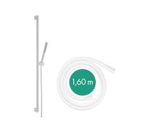hansgrohe Pulsify S - Set doccetta per doccia con doccino a risparmio idrico (EcoSmart, PowderRain), tubo flessibile (1,60 m) e asta doccia (0,90 m), bianco opaco, 24382700