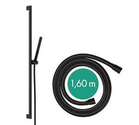 hansgrohe Pulsify S - Set doccetta per doccia con doccino a risparmio idrico (EcoSmart, PowderRain), tubo flessibile (1,60 m) e asta doccia (0,90 m), nero opaco, 24382670