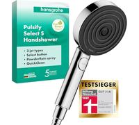 Hansgrohe Pulsify Select S soffione doccia 105, 3 tipi di getto, Relax, EcoSmart, 24111, Colorazione: cromo - 24111000