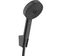 hansgrohe Pulsify Select S - Set doccetta per doccia con doccino a risparmio idrico (EcoSmart, 3 getti incl. PowderRain), tubo flessibile (1,25 m) e supporto, nero opaco, 24306670