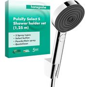 hansgrohe Pulsify Select S kit support de douche 105, 3jet Relaxation, incl. douchette à main, flexible de douche 1250mm, 24302000, 24302000, Colorazione: cromo