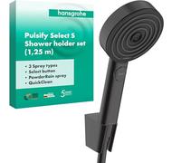 Hansgrohe Set doccia Pulsify Select S 105 – 3 getti Relaxation, doccetta e flessibile, nero opaco