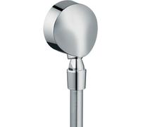 hansgrohe Raccord mural FixFit E avec clapet anti-retour et rotule, chromé, 27505000, 27505000