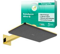 hansgrohe Raindance Alive Q Douche de tête 210/340 2jet EcoSmart, avec bras de douche, 24551990, 24551990, Colorazione: Ottica in oro lucido