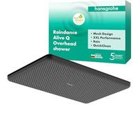 hansgrohe Raindance Alive Q - Soffione doccia a risparmio idrico (EcoSmart), Doccia a pioggia con1 getto (PowderRain) per montaggio a parete/soffitto, funzione anticalcare, nero opaco, 24531670