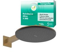 hansgrohe Raindance Alive S Douche de tête 300 2jet EcoSmart avec bras de douche, 24541140, 24541140, Colorazione: Bronzo spazzolato