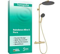 hansgrohe Raindance Alive S Puro système de douche 300 1jet avec élément Ecostat, 24592990, 24592990, Colorazione: Ottica in oro lucido