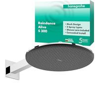 hansgrohe Raindance Alive S - Soffione doccia, Doccia a pioggia (300 mm) con 2 getti (incl. PowderRain) per montaggio a parete, con funzione anticalcare, cromo, 24540000