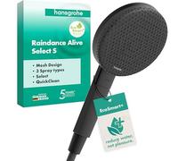 hansgrohe Raindance Alive Select S - Doccetta per doccia a risparmio idrico 5,7l/min (EcoSmart+), Doccino con 3 getti (incl. PowderRain), Soffione doccia con funzione anticalcare, nero opaco, 24512670