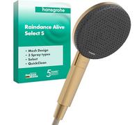 hansgrohe Raindance Alive Select S - Doccetta per doccia, Doccino con 3 getti (incl. PowderRain), Soffione doccia tondo con funzione anticalcare, bronzo spazzolato, 24500140
