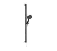 hansgrohe Raindance Alive Select S set de douche 125 3-jet EcoSmart avec barre de douche Unica E PURO 90cm et supports de douche Easy Slide, 24601670, 24601670, Colorazione: nero opaco