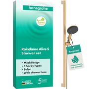 hansgrohe Raindance Alive Select S set de douche 125 3jet EcoSmart avec barre de douche Unica E PURO 90 cm et support de douche Easy Slide, 24601140, 24601140, Colorazione: Bronzo spazzolato