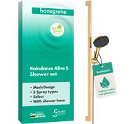 hansgrohe Raindance Alive Select S set de douche 125 3jet EcoSmart avec barre de douche Unica E PURO 90 cm et support de douche Easy Slide, 24601990, 24601990, Colorazione: Ottica in oro lucido
