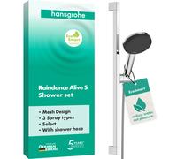 hansgrohe Raindance Alive Select S set de support de douche 125, 3jet EcoSmart avec barre de douche Unica E PURO 65cm et support de douche Easy Slide, 24600000, 24600000, Colorazione: cromo