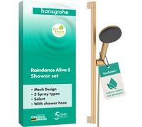 hansgrohe Raindance Alive Select S set de support de douche 125, 3jet EcoSmart avec barre de douche Unica E PURO 65cm et support de douche Easy Slide, 24600140, 24600140, Colorazione: Bronzo spazzolat
