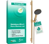 hansgrohe Raindance Alive Select S Set de support de douche 125, 3jet EcoSmart avec barre de douche Unica S PURO 65cm, 24602140, 24602140, Colorazione: Bronzo spazzolato