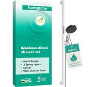 hansgrohe Raindance Alive Select S - Set doccetta per doccia con doccino a risparmio idrico (EcoSmart, 3 getti incl. PowderRain), tubo flessibile (1,60 m) e asta doccia (0,90 m), cromo, 24601000