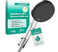 hansgrohe Raindance Alive Select S - Set doccetta per doccia con doccino a risparmio idrico (EcoSmart, 3 getti incl. PowderRain), tubo flessibile (1,60 m) e supporto, cromo, 24611000