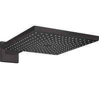 hansgrohe Raindance E - Soffione doccia a risparmio idrico (EcoSmart), Doccia a pioggia quadrato (300 mm) con 1 getto per montaggio a parete, nero opaco, 26239670