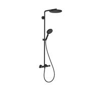 hansgrohe Raindance S Système de douche 240 1jet, PowderRain, EcoSmart, avec thermostat, 28823670, 28823670, Colorazione: nero opaco