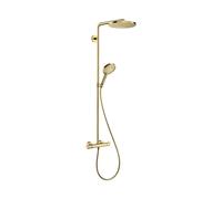 hansgrohe Raindance S Système de douche 240 1jet, PowderRain, EcoSmart, avec thermostat, 28823990, 28823990, Colorazione: Ottica in oro lucido