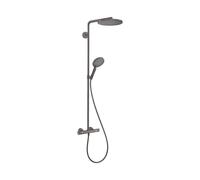 hansgrohe Raindance S Système de douche 240 1jet, PowderRain, avec thermostat, EcoSmart, 28825340, 28825340, Colorazione: Cromo nero spazzolato