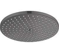 hansgrohe Raindance S - Soffione doccia a risparmio idrico (EcoSmart), Doccia a pioggia con1 getto (PowderRain), montaggio a parete/soffitto, con funzione anticalcare, cromo nero spazzolato, 27624340