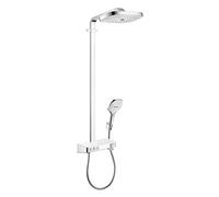 Hansgrohe Raindance Select E - Set doccia Showerpipe 300 con termostato ShowerTablet Select, 3 getti, bianco/cromato 27127400