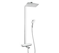 hansgrohe Raindance E Showerpipe 360 1jet, avec thermostat de baignoire, barre de douche 1400mm, 3 consommateurs, 27113400, 27113400, Colorazione: Bianco / Cromo