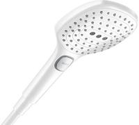 hansgrohe Raindance Select E - Doccetta per doccia a risparmio idrico 8 l/min (EcoSmart), Doccino con 3 getti, Soffione doccia quadrato, bianco opaco, 28728700