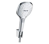 hansgrohe Raindance Select E Set supporto doccia 120 3 getti con flessibile doccia 160 cm, bianco/cromo, 26720400