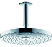 Hansgrohe Raindance Select S - Soffione doccia 240, 2 getti, EcoSmart 9 l/min, braccio doccia 100 mm, cromato 26469000