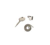 hansgrohe Raindance Select S Adjustable 5-inch Handheld Shower Head Set Modern 3 Spray PowderRain, Full and Massage Easy Install with Hose in Brushed Nickel, 2.5 GPM, 04913820