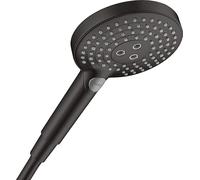 hansgrohe Raindance Select S - Doccetta per doccia a risparmio idrico 5,7 l/min (EcoSmart+), Doccino con 3 getti (incl. PowderRain), Soffione doccia con funzione anticalcare, nero opaco, 26516670